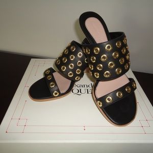 Alexander McQueen studded mules/sandals/black/8/38